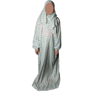 Fayrouz Prayer Cloth (for children from 10 to 12 years old) - Foral Blue