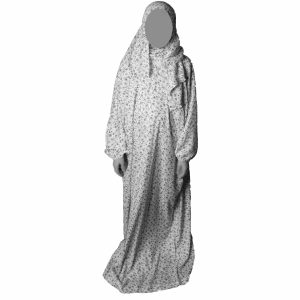 Fayrouz prayer cloth (for children from 6 to 9 years old) -floral gray