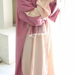 Off white & Pink Prayer Gown