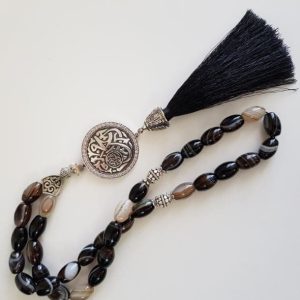 The Prophet's Mosque Door Prayer Beads- Wavy Brown Agate