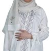 عباية كريب أبيض فاخر