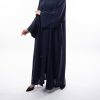 عباية كتف سادة كريب صالونا كحلي