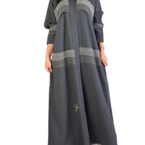 Gray Crepe Abaya