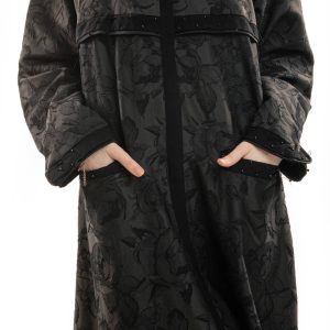 Abaya with flowers and crystals