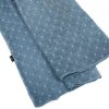 Linen veil with blue polka dots