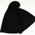 Plain stretch cotton Veil, black