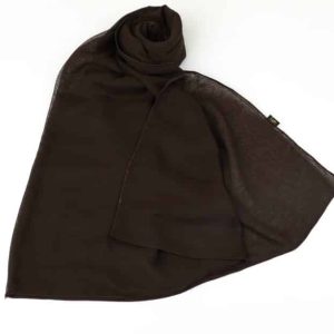 طرحة طبقتين سادة لون بني غامق