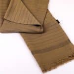 طرحة لينن بتطريز خطوط لامع لون بيج غامق