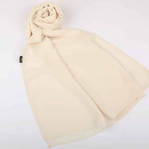 Plain laser chiffon veil in light beige color