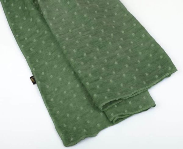 Linen polka dot veil, olive green