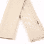 Veil with beige square embroidery