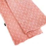Linen polka dot scarf peachy orange